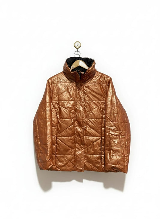 CHARLOTTE WEST|L/XL|BUST 23|Bronze Metallic Puffer Jacket