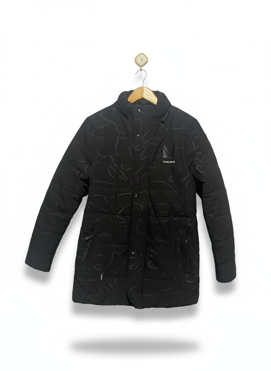 JIN HE CHUAN QI |L| BUST 19| Black Mid-Length Patterned Jacket