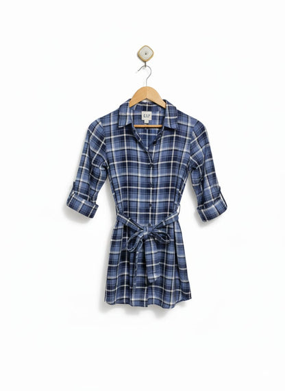 GAP |XXL| BUST 18| Blue Plaid Shirt Dress