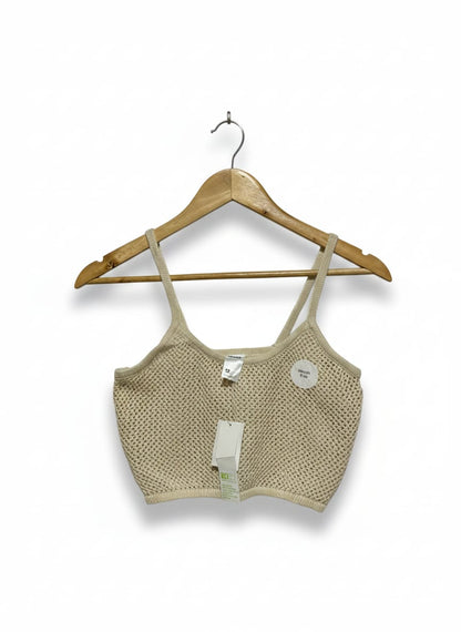 ANKO |M| BUST 14| Cropped Knit Cami in a light beige or cream