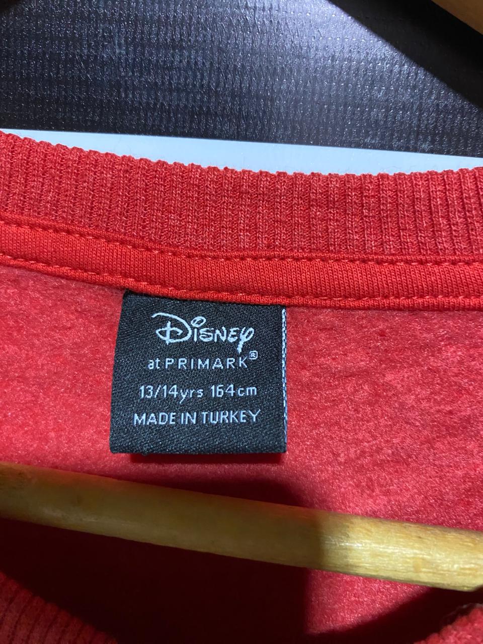 DISNEP AT PRIMARK |L| BUST 22| Red Mickey Mouse Crewneck Sweatshirt