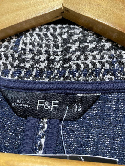 F&F| L |BUST 22|Plaid Knit Blazer