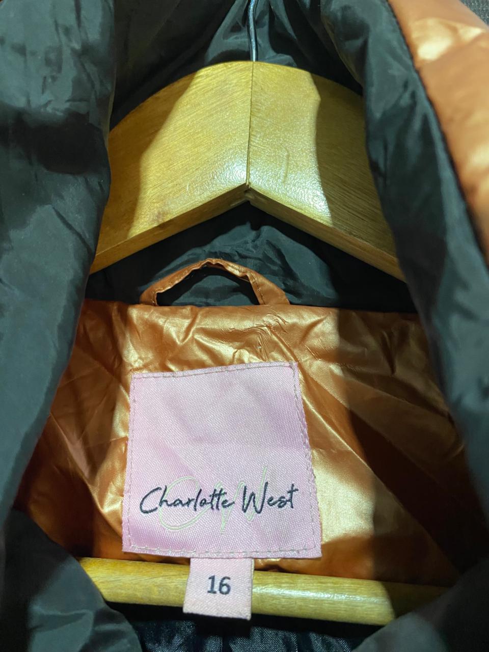 CHARLOTTE WEST|L/XL|BUST 23|Bronze Metallic Puffer Jacket