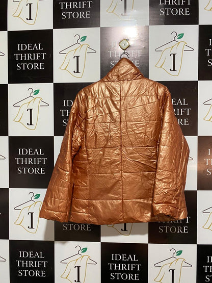 CHARLOTTE WEST|L/XL|BUST 23|Bronze Metallic Puffer Jacket