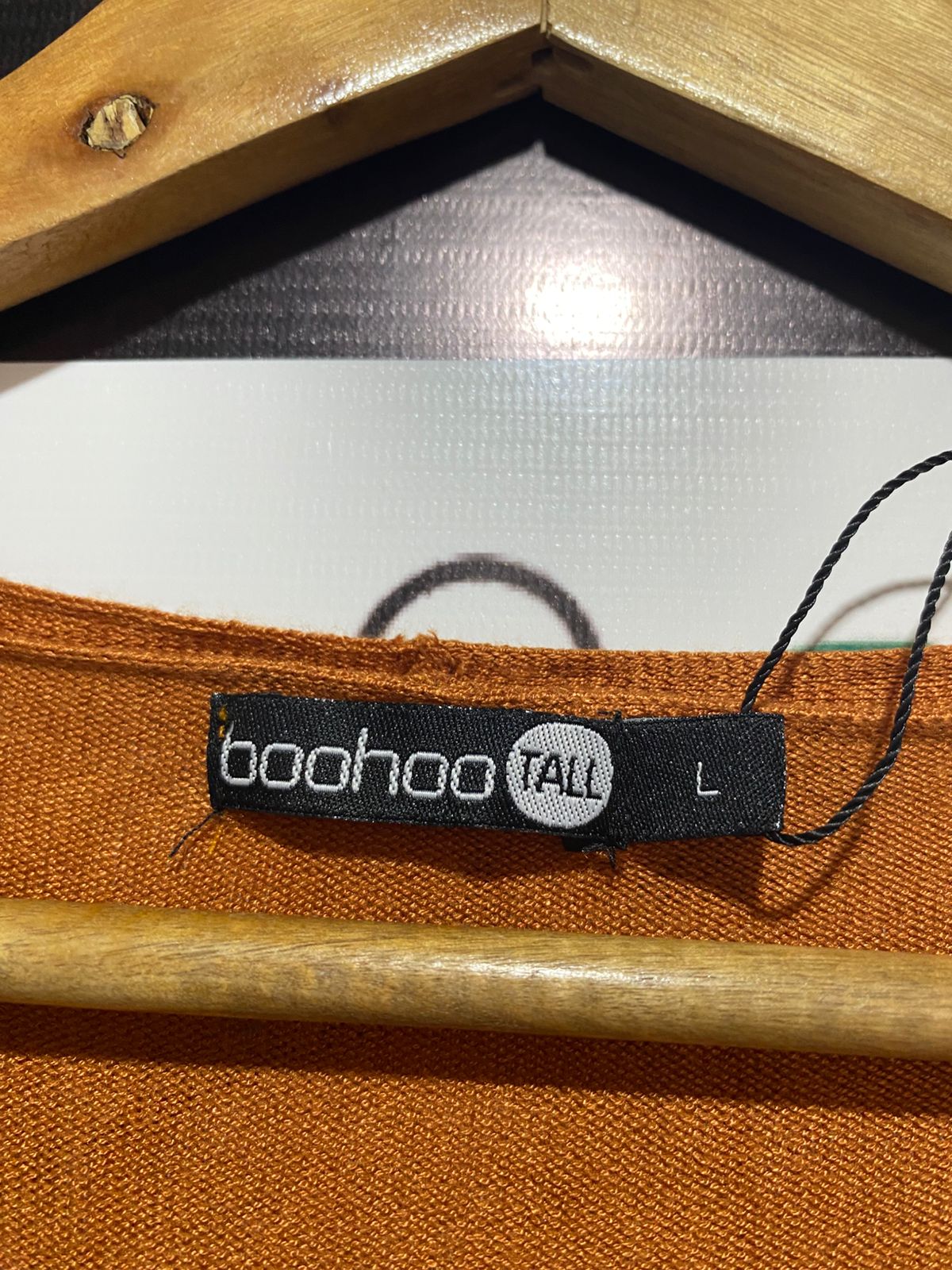 BOOHOO|L| BUST 22| Long, Rust-Colored Knit Cardigan