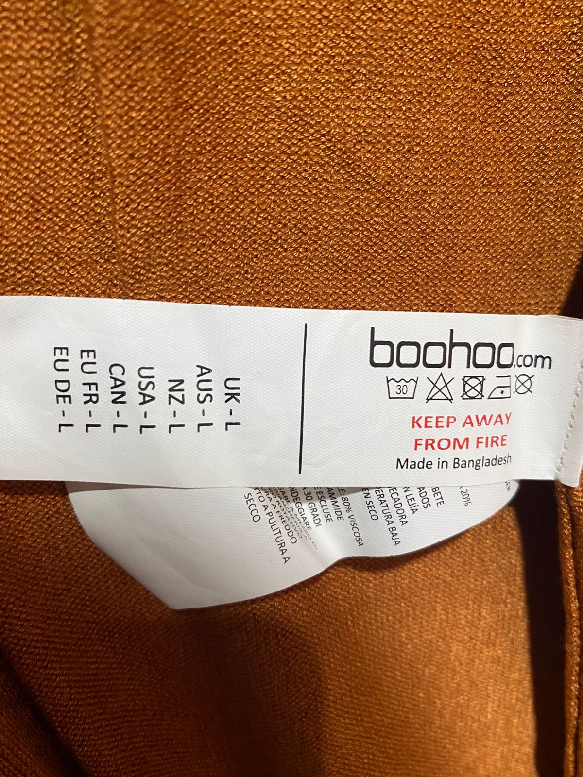 BOOHOO|L| BUST 22| Long, Rust-Colored Knit Cardigan