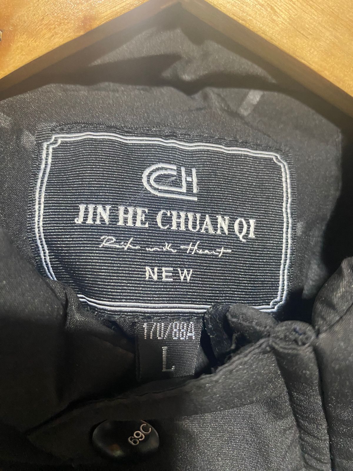 JIN HE CHUAN QI |L| BUST 19| Black Mid-Length Patterned Jacket