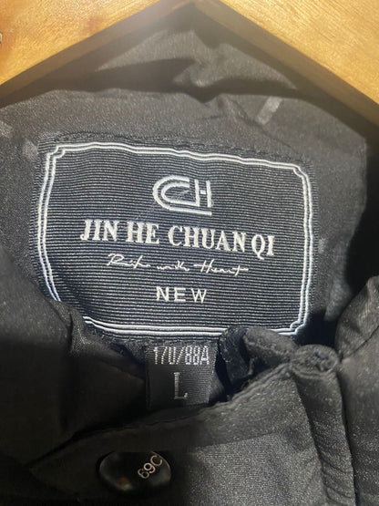 JIN HE CHUAN QI |L| BUST 19| Black Mid-Length Patterned Jacket