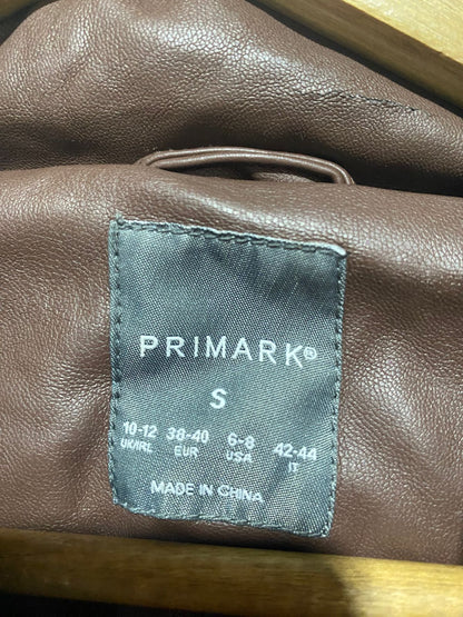 PRIMARK |S| BUST 22| Cropped Brown Faux-Leather Puffer Jacket