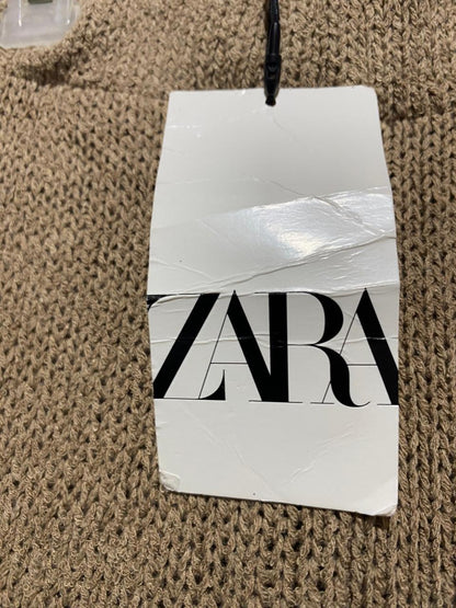 ZARA |S| WAIST 26| High-Waist Knit Wide-Leg Trousers