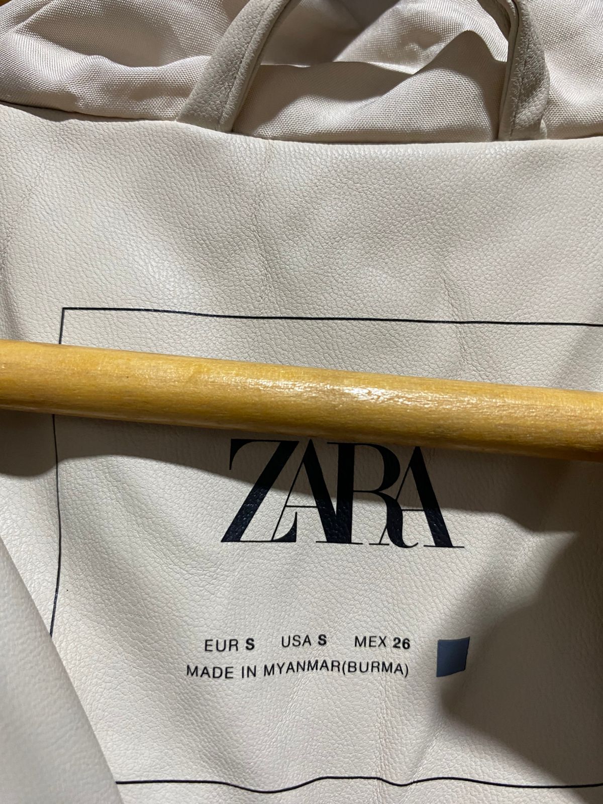 ZARA |S| BUST 24| Hooded Faux-Leather Puffer Vest
