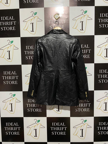 ZARA |XS| BUST 17| Black Faux-Leather Blazer