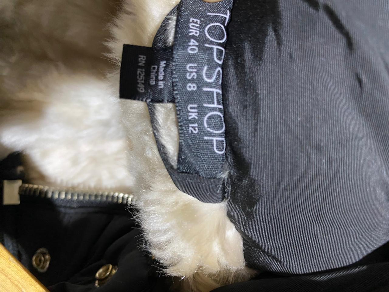 TOP SHOP |S| BUST 24| Faux Fur Lined Quilted Puffer Jacket