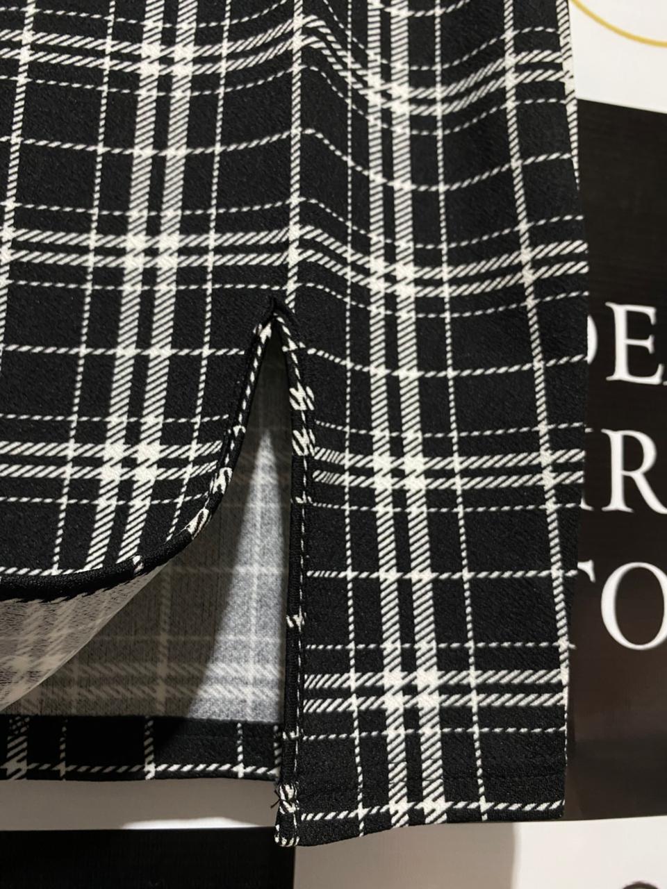 SHEIN |L| BUST 17 |Black and White Plaid/Tartan Mini Dress