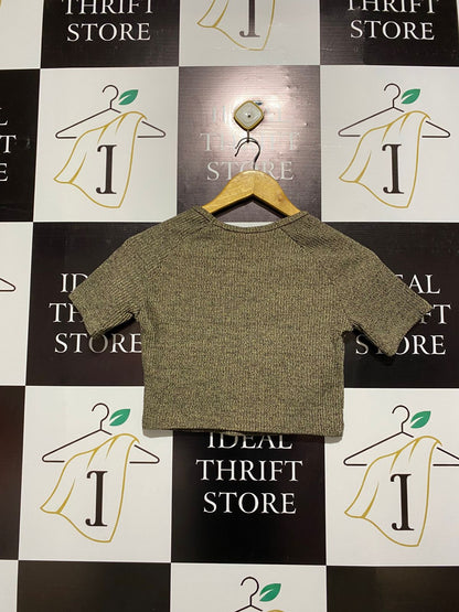 ECHT |S| BUST 15| C1| Cropped Ribbed Knit T-shirt