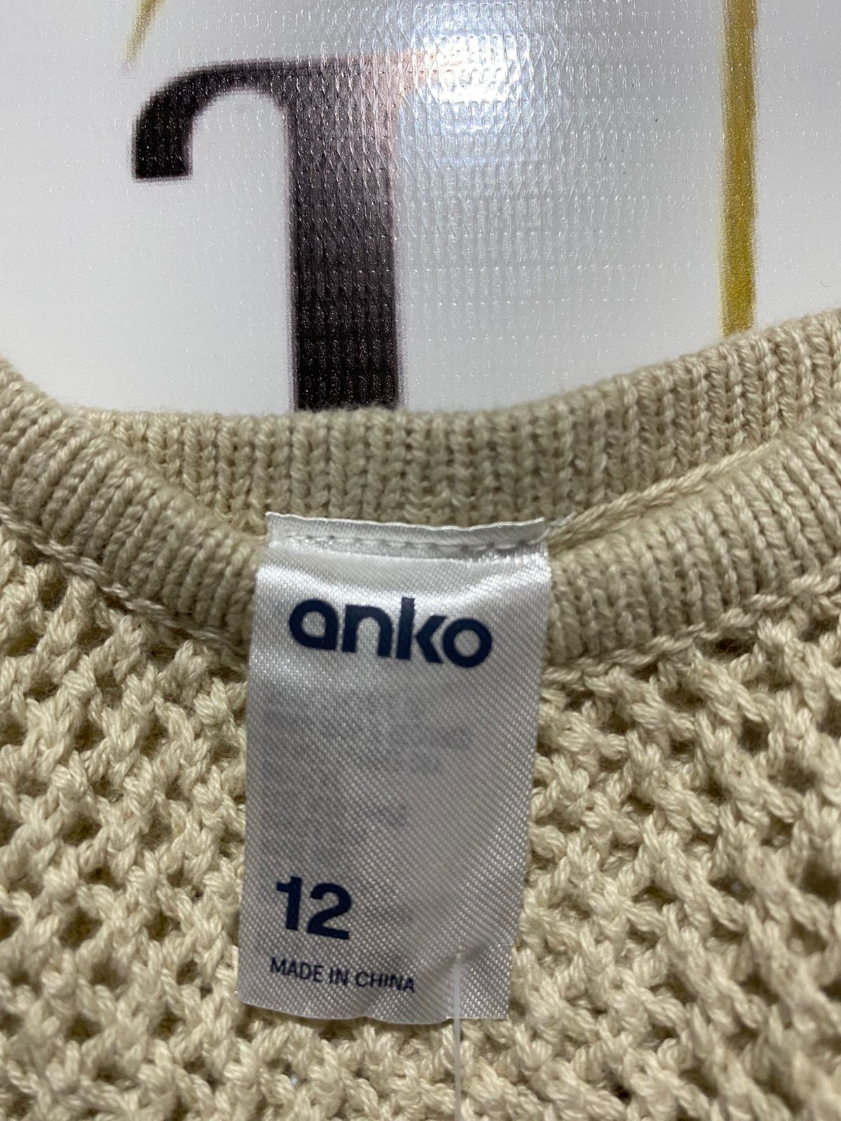 ANKO |M| BUST 14| Cropped Knit Cami in a light beige or cream