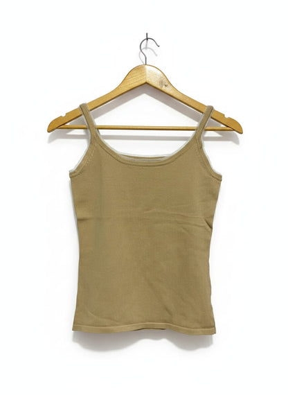 ENTER |S| BUST 14| Tan/Khaki Ribbed Knit Cami/Tank Top