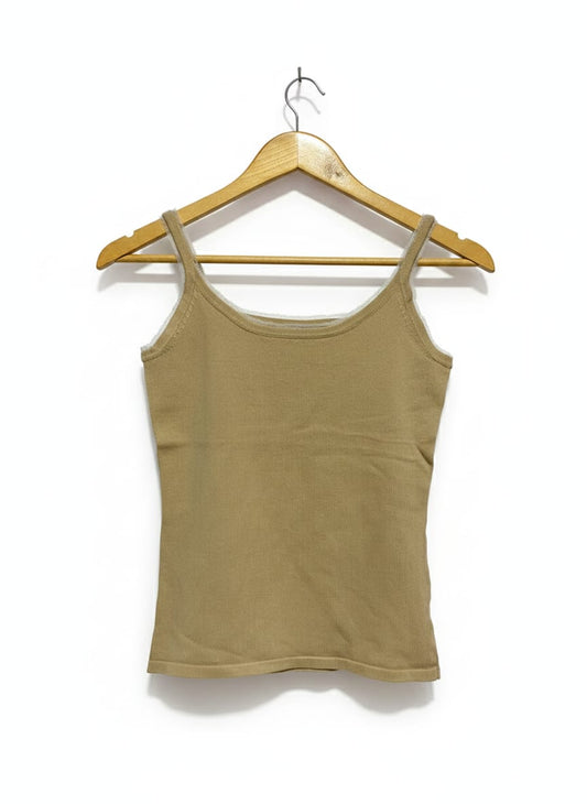 ENTER |S| BUST 14| Tan/Khaki Ribbed Knit Cami/Tank Top