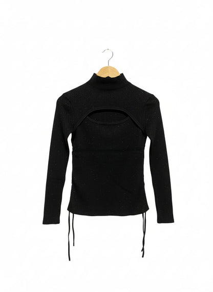 Intruder |M/L| BUST 15| Black Sparkle Cut-Out Top