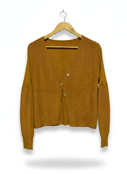 ANNA |L| BUST 19| Mustard Button-Up Cardigan