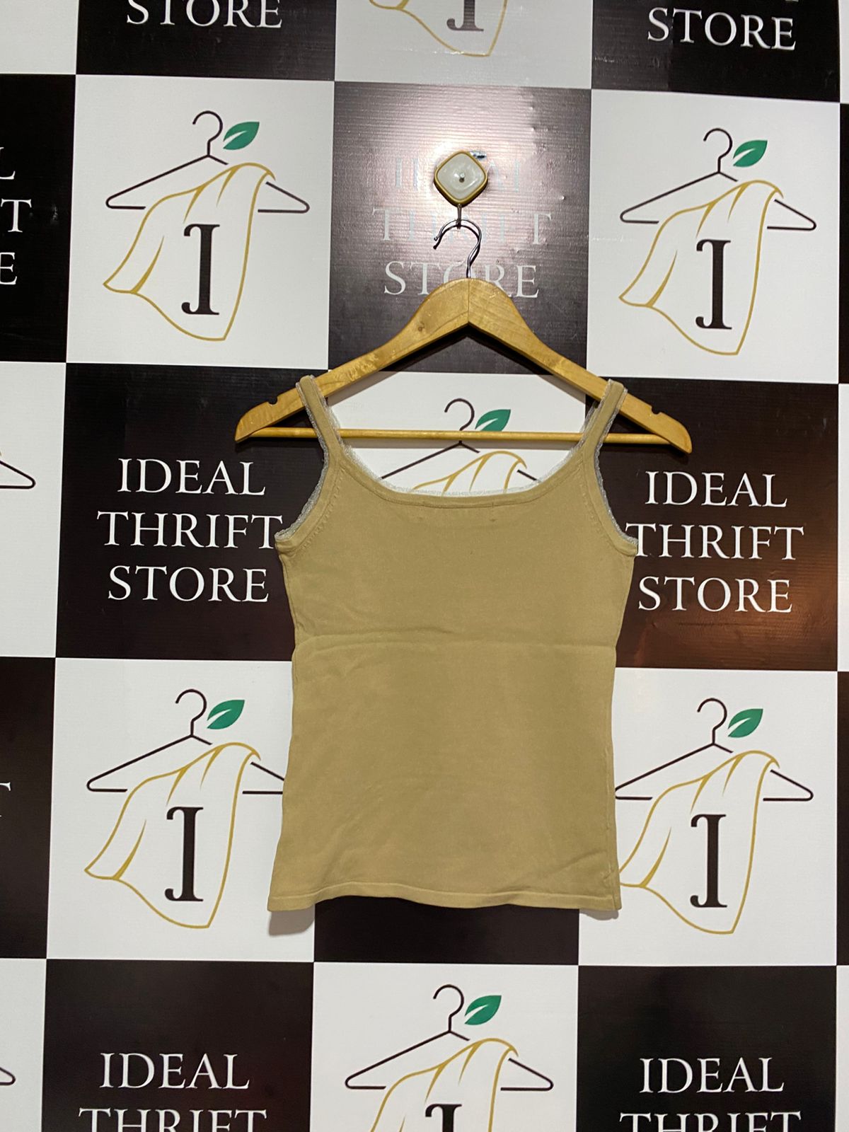 ENTER |S| BUST 14| Tan/Khaki Ribbed Knit Cami/Tank Top