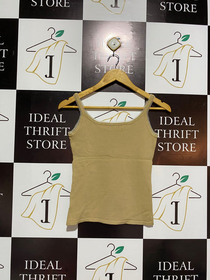 ENTER |S| BUST 14| Tan/Khaki Ribbed Knit Cami/Tank Top