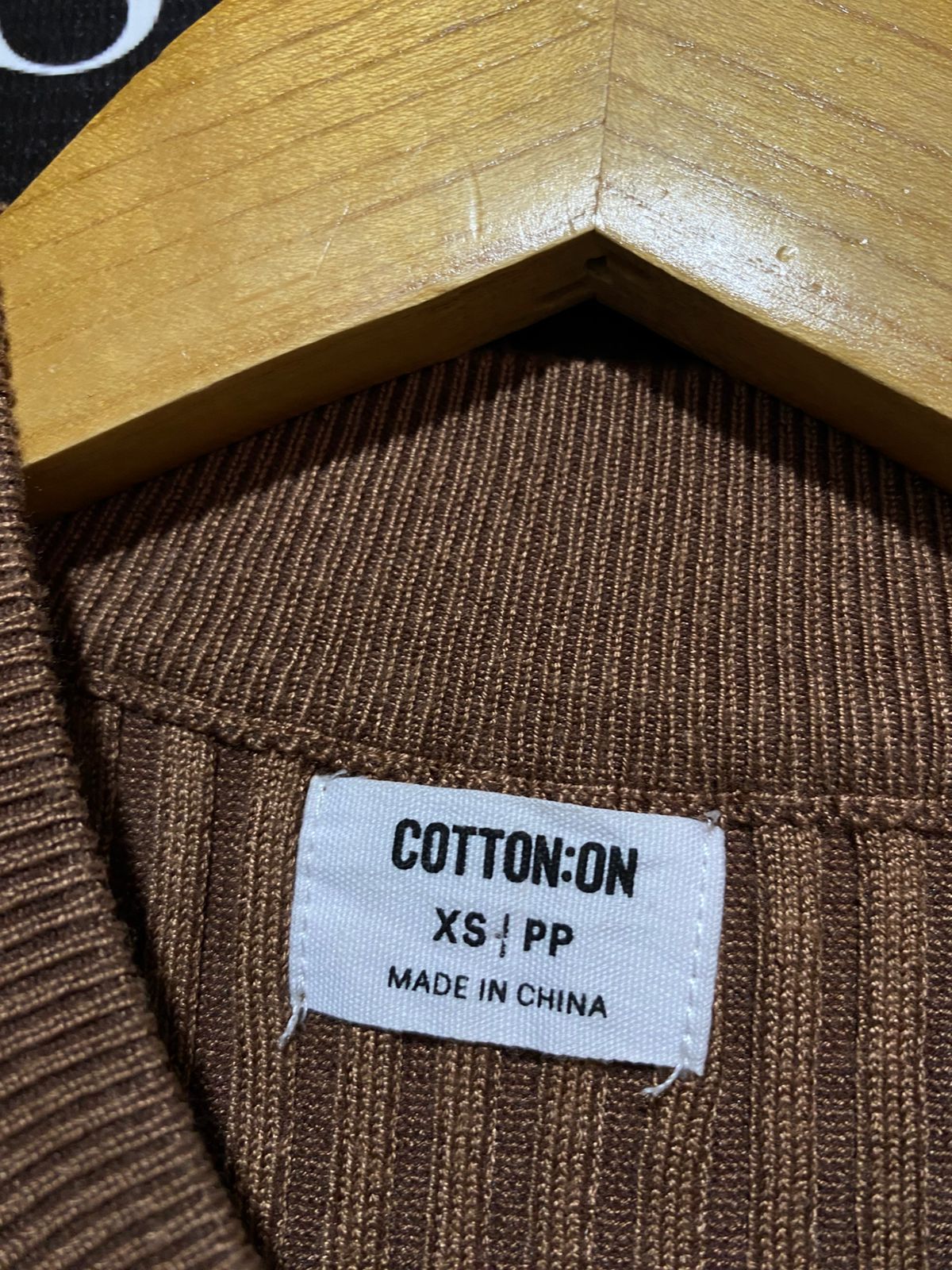 COTTON ON|XS| BUST 12| Fitted Ribbed Knit Mini Dress in a Warm Brown