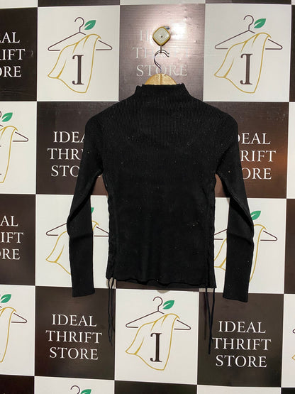 Intruder |M/L| BUST 15| Black Sparkle Cut-Out Top
