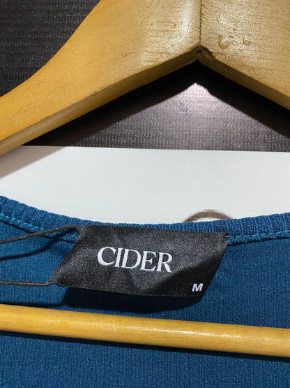 CIDER |M| BUST 16| Teal Ribbed V-Neck Crop Top