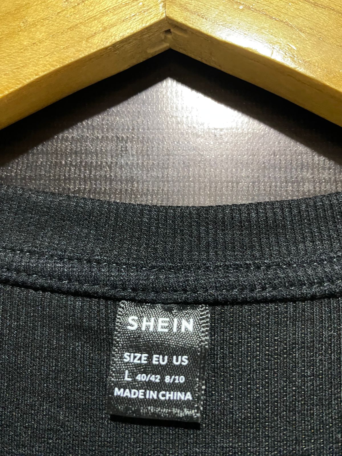 SHEIN |L| BUST 16| Black Sheer Polka-Dot Sleeve Top