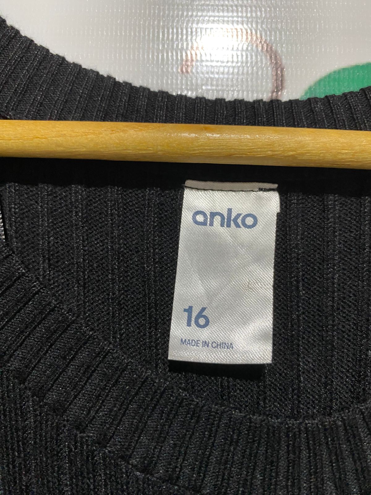 ANKO |M| BUST 17| Black Knit Long-Sleeve Dress