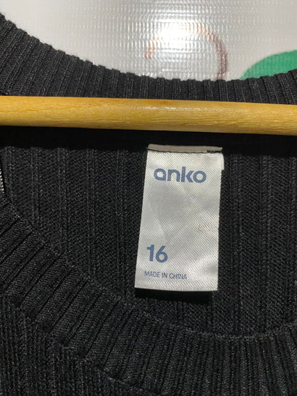 ANKO |M| BUST 17| Black Knit Long-Sleeve Dress