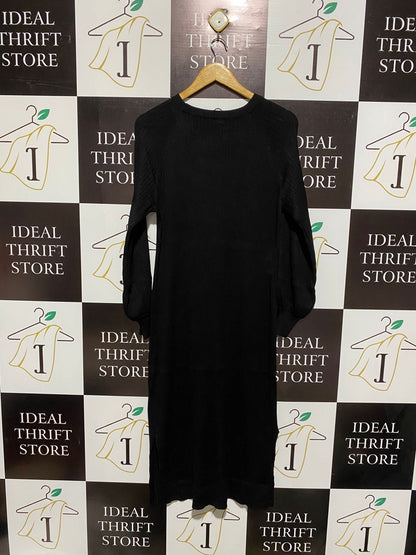 ANKO |M| BUST 17| Black Knit Long-Sleeve Dress