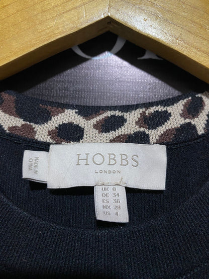 HOBBS |S| BUST 14| Leopard Print Mixed-Media Dress