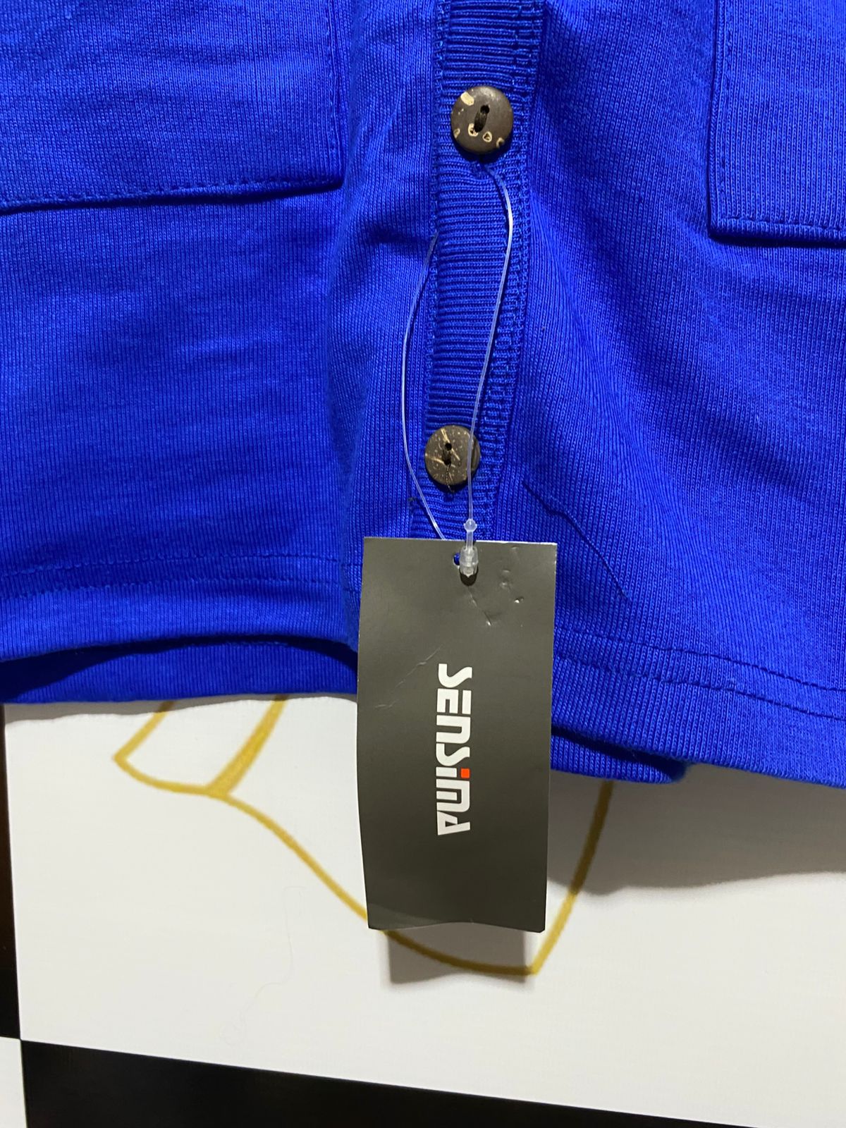 SENSIMA |M| BUST 16| Cobalt Blue Button-Front Mini Dress