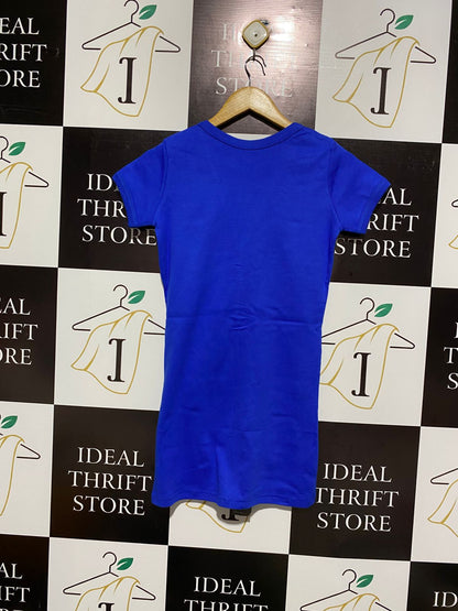 SENSIMA |M| BUST 16| Cobalt Blue Button-Front Mini Dress
