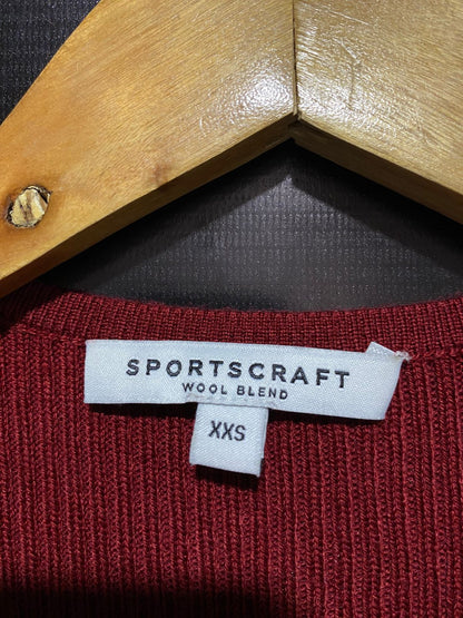 SPORTS CRAFT |S| BUST 14| Deep Red Wrap Midi Dress