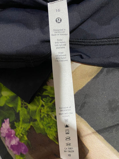 LULULEMON |XL| WAIST 34| Black Camouflage Athletic Leggings