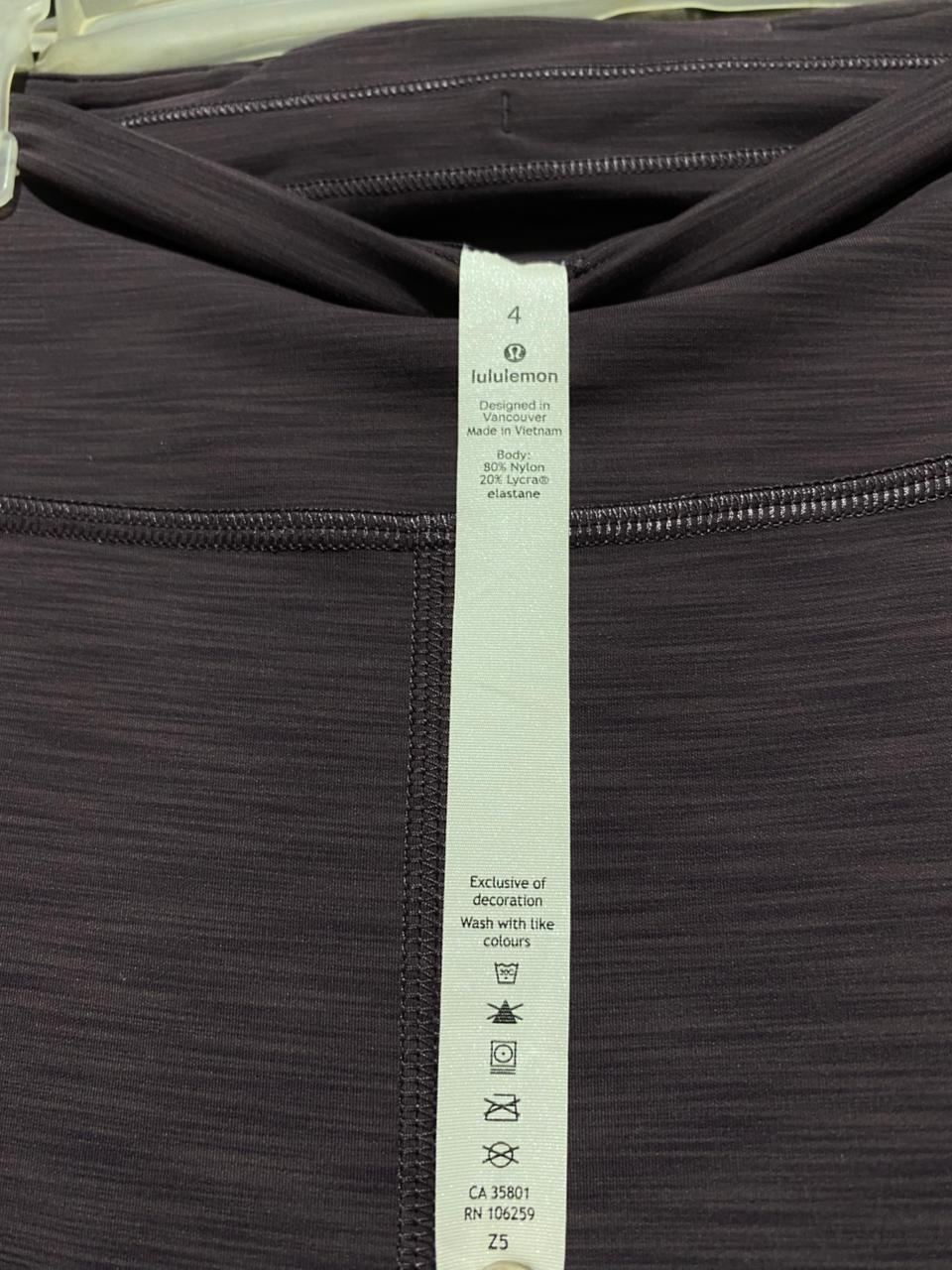 LULULEMON |S| WAIST 24| Women's Mauve Heathered High-Rise Leggings – Athletic Yoga Pants with Side Pockets