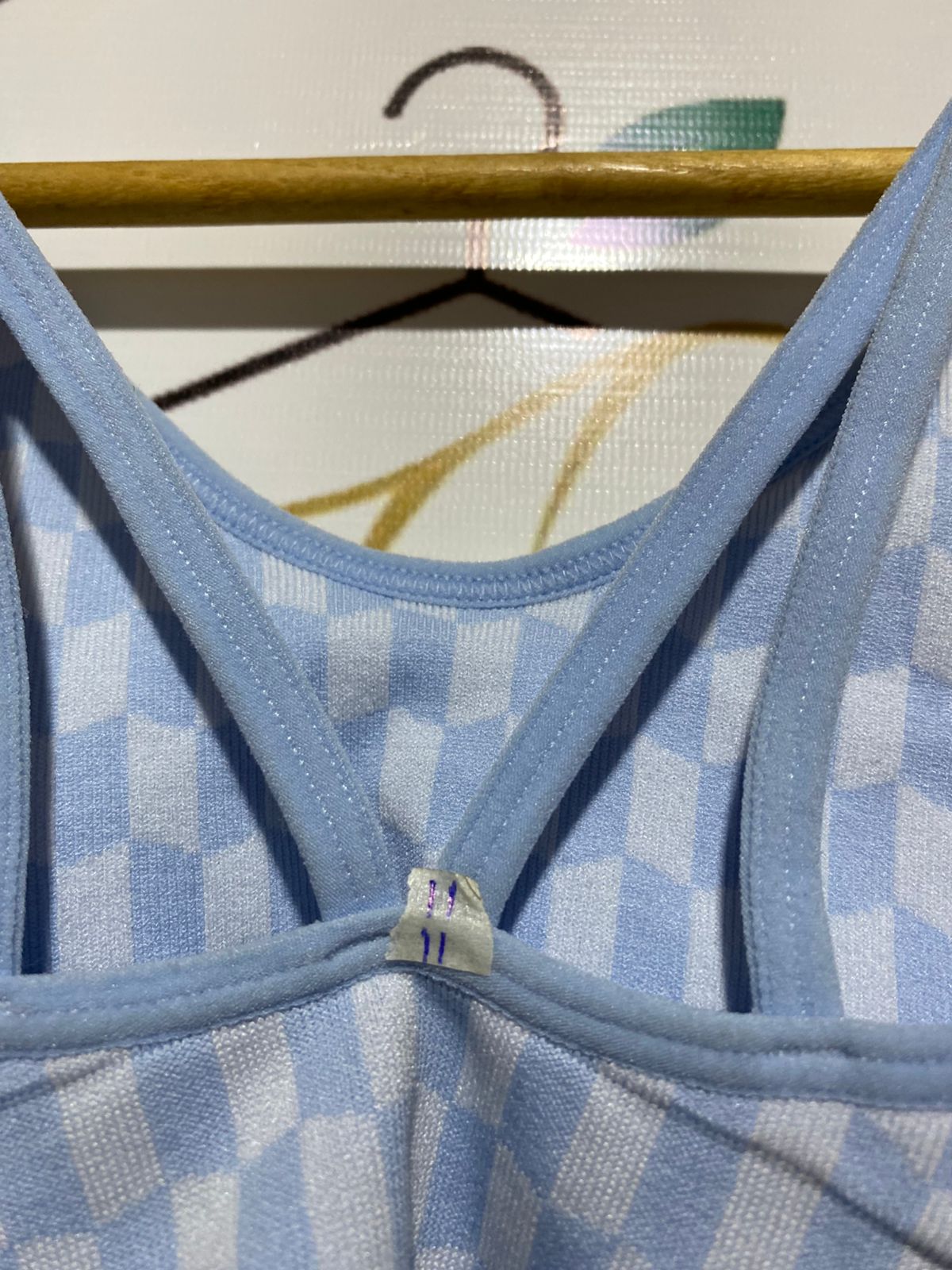 ANKO |XSMALL| Blue and White Checkerboard Activewear Set