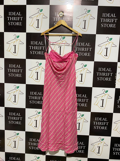 H&M |M| BUST 18| Pink/Striped Slip Dress