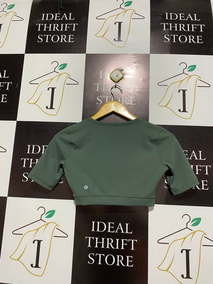 LULULEMON |S| BUST 15| Women's Seamless Olive Green Crop Top