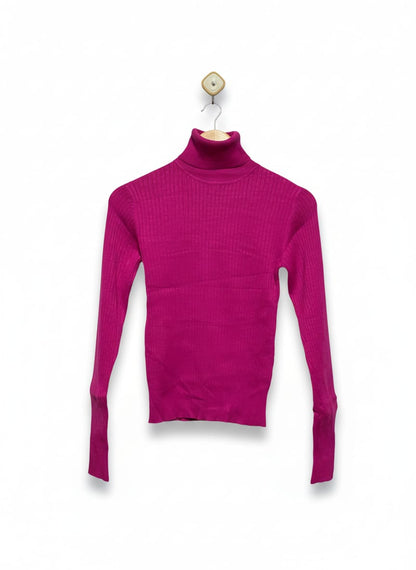 ANKO |M| BUST 15| Fuchsia or Hot Pink Ribbed Turtleneck Sweater
