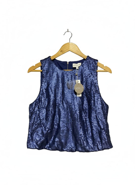 APRICOT |L| BUST 19| Angeleye London Royal Blue Sequin Cropped Vest Top