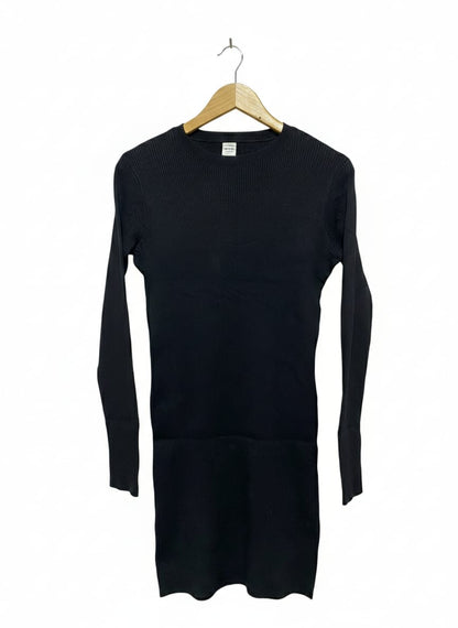 ANKO |M| BUST 17| Black Ribbed Long-Sleeve Mini Dress