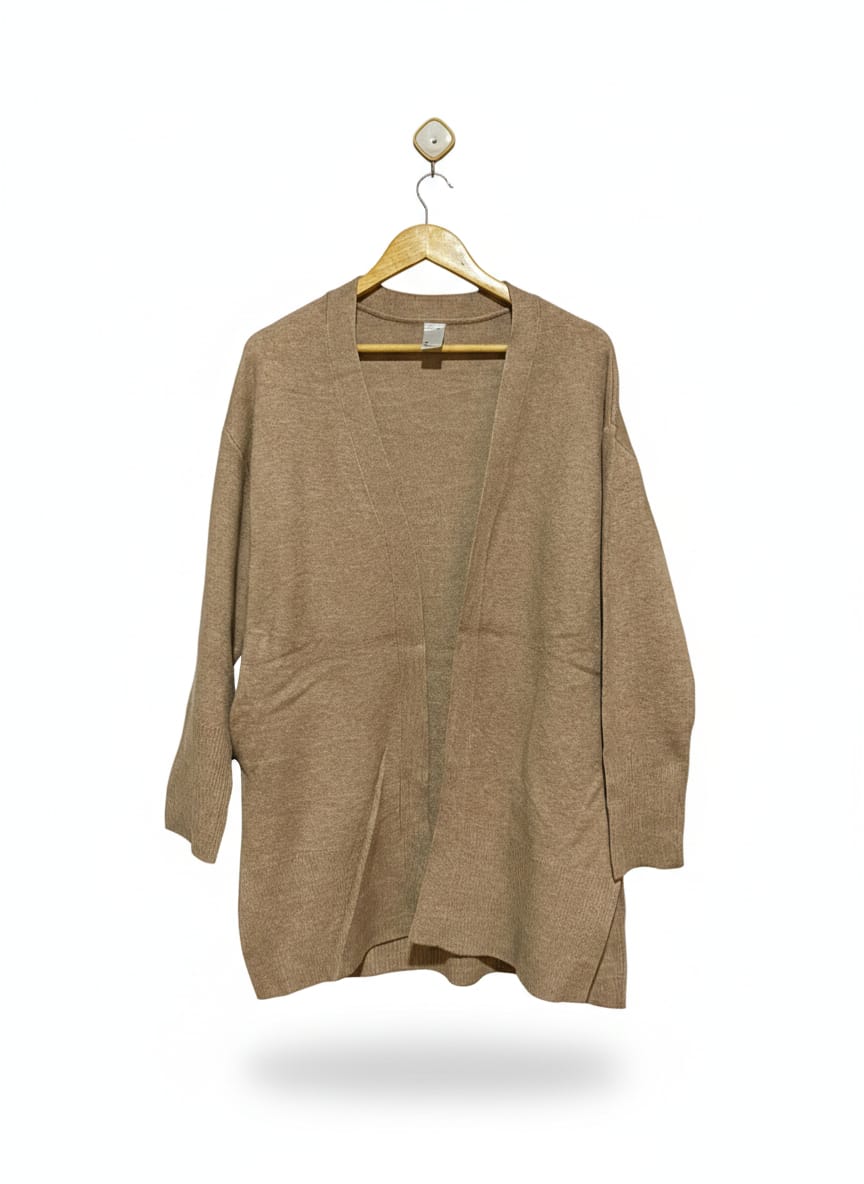 ANKO |M| BUST 21| Mid-Length Open-Front Cardigan