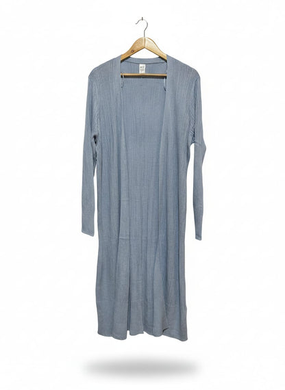 ANKO |XL| BUST 20| Light Blue, Calf-Length Open Cardigan