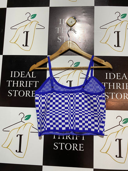 JAY JAYS |M| BUST 15| London Rag Checkerboard Spaghetti Crop Top