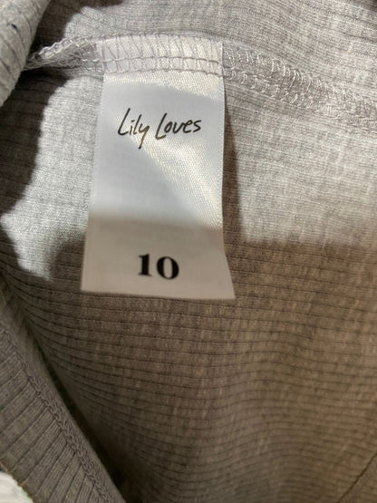 LILY LOVES |L| BUST 15| Grey Ribbed Bodycon T-Shirt Dress