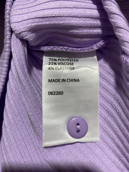 SPORTSGIRL |L| BUST 16| Purple or Lilac Ribbed Long-Sleeve Crop Top/Cardigan